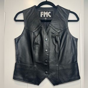 FMC Black Leather Vest